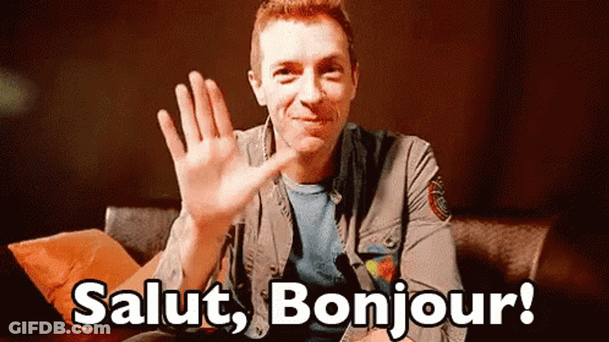 Chris Martin Salut Bonjour GIF
