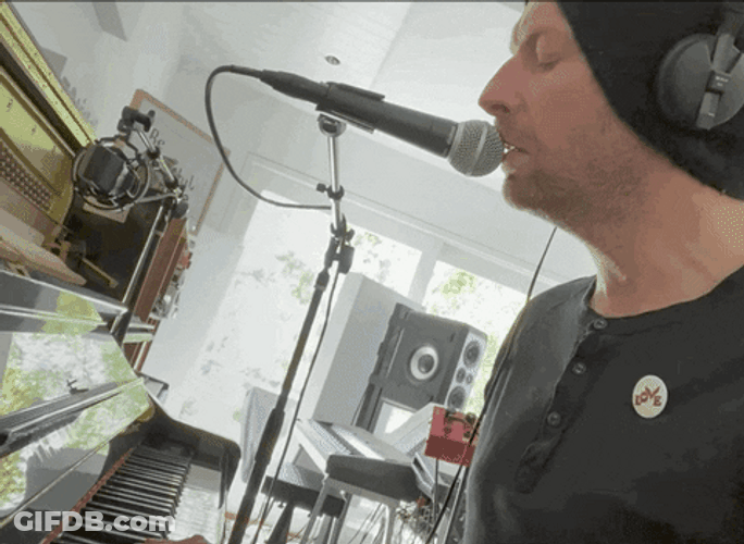 Chris Martin Singing And Smiling GIF