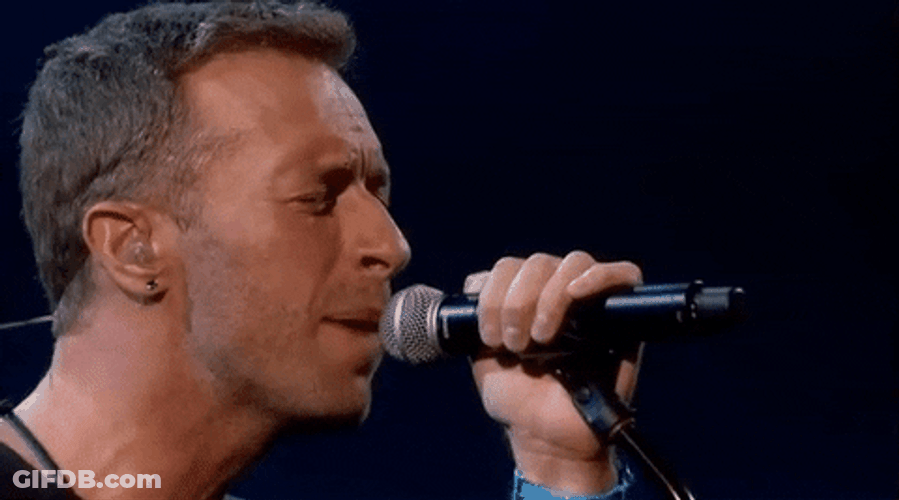 Chris Martin Singing With Eyes Close GIF