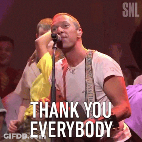 Chris Martin Thank You Everybody GIF