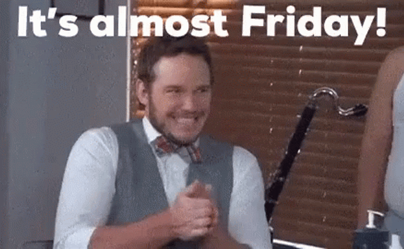 Chris Pratt Grinning Seeing That It's Almost Friday GIF