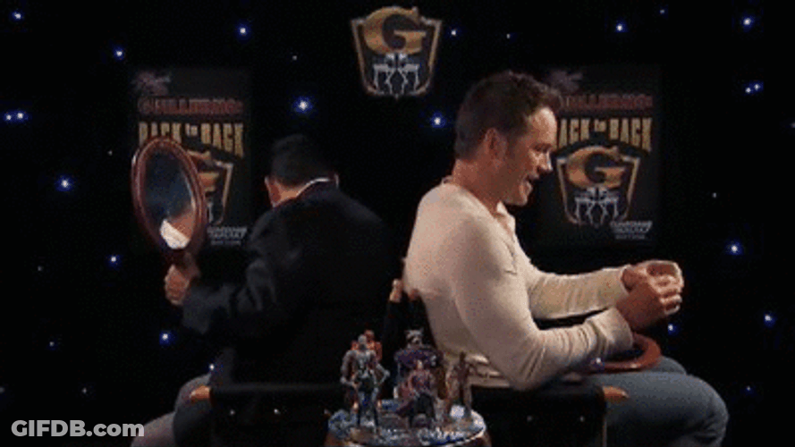Chris Pratt Intentionally Spill Drink GIF
