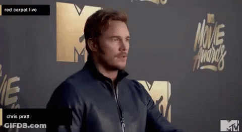 Chris Pratt On Red Carpet At MTV Movie Awards GIF