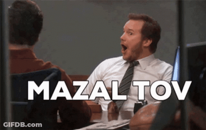 Chris Pratt Shock Mazel Tov GIF