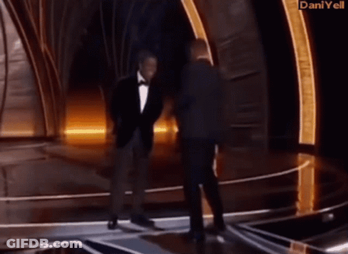 Chris Rock Being Slap By Will Smith Oscars GIF