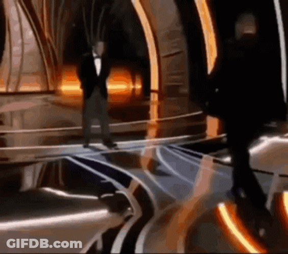 Chris Rock Will Smith Punch Stage Fall GIF