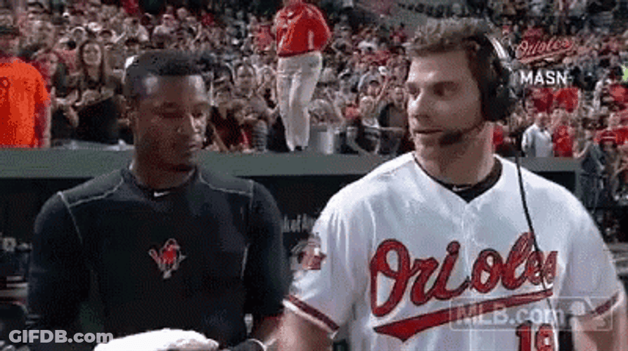 Christ Davis Adam Jones Pie Orioles Win GIF