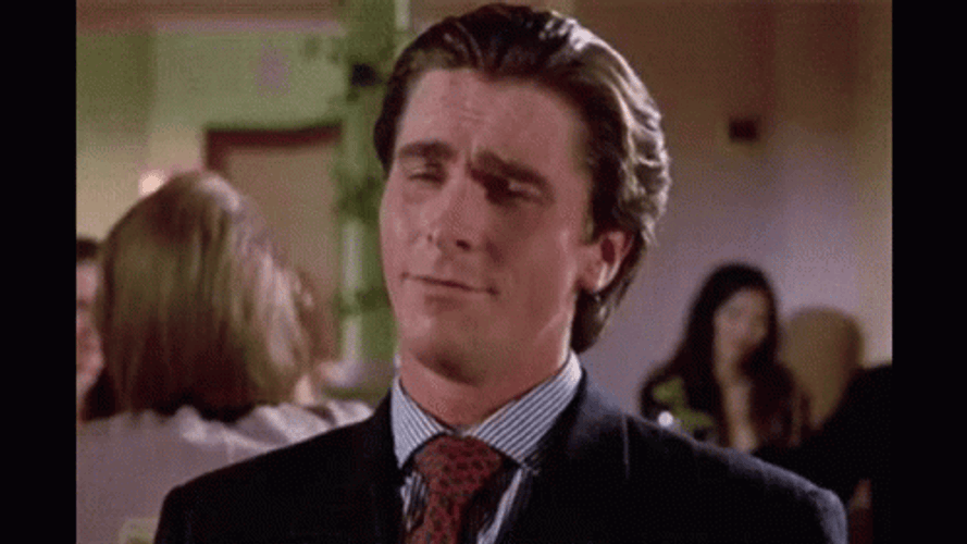 Christian Bale American Psycho Cucumber GIF
