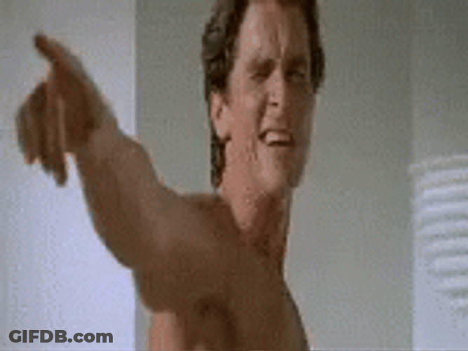 Christian Bale American Psycho Dancing GIF