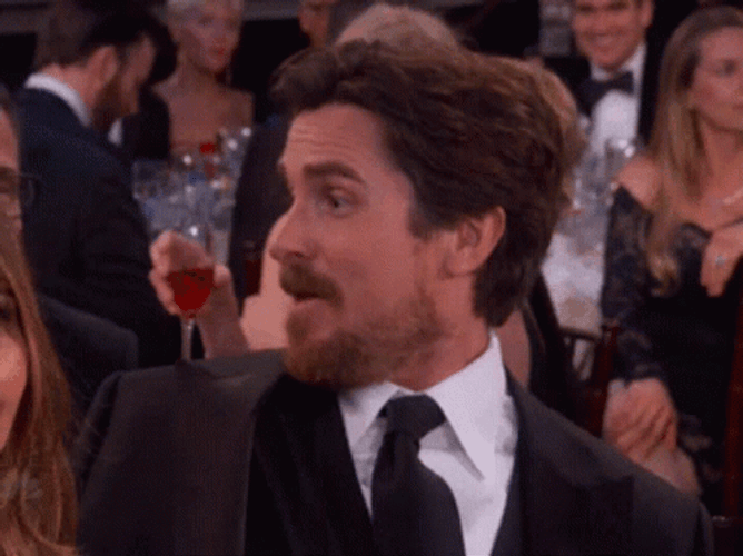 Christian Bale Clapping Hands GIF