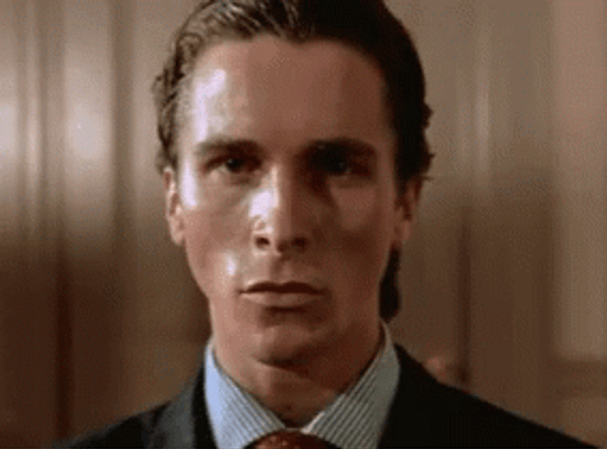 Christian Bale Patrick Bateman Face Zoom GIF