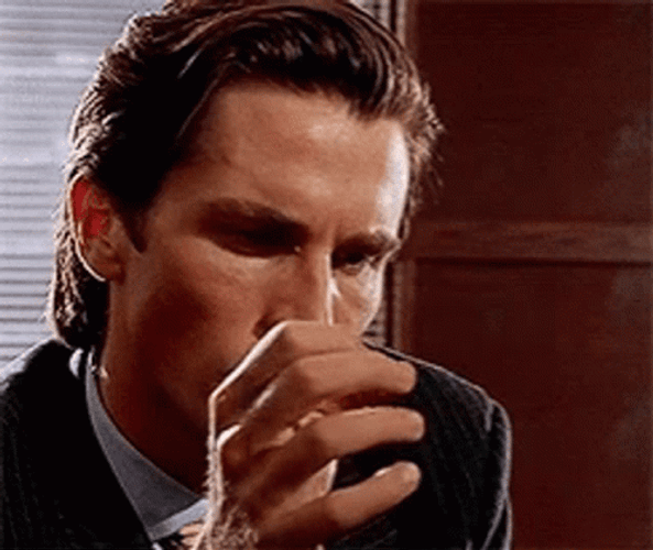Christian Bale Patrick Bateman Thinking GIF