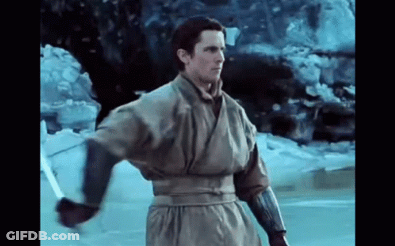Christian Bale Sword Batman Begins GIF