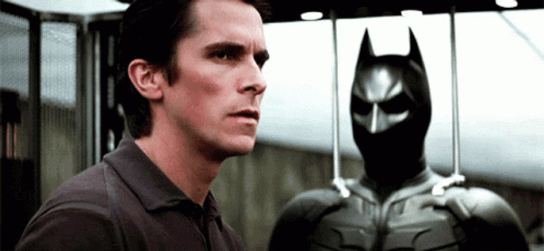 Christian Bale Turn Around The Dark Knight GIF
