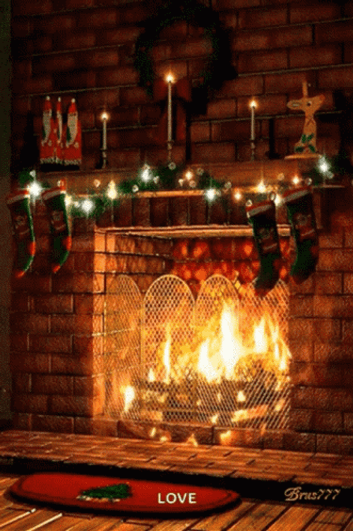 Christian Merry Christmas Cozy Fireplace GIF