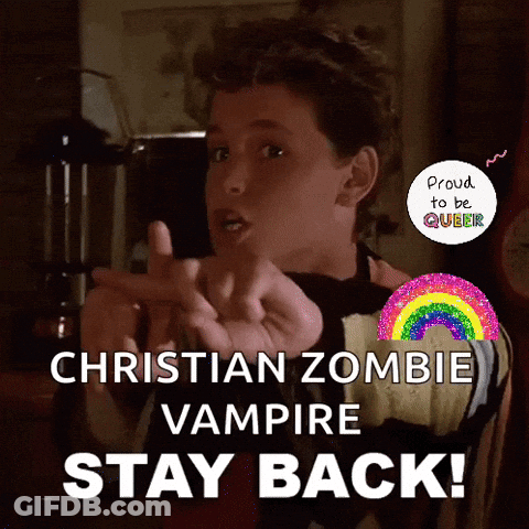 Christian Zombie Vampire Stay Back GIF