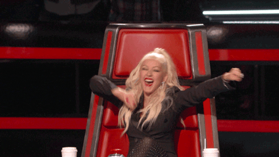 Christina Aguilera Happy Actions GIF