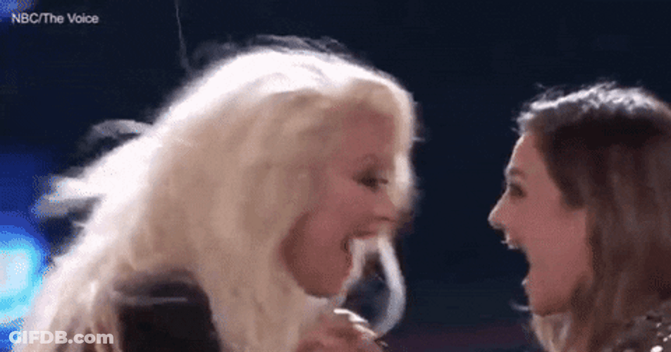 Christina Aguilera Match My Freak Scream Hold Hands Jump GIF