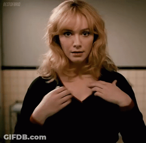 Christina Hendricks Fixing Herself GIF