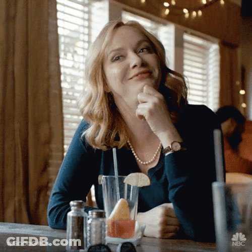 Christina Hendricks Happy Moments In A Diner GIF