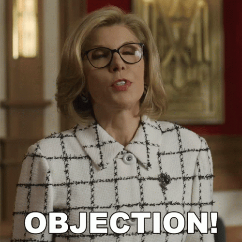 Christine Baranski Objection GIF