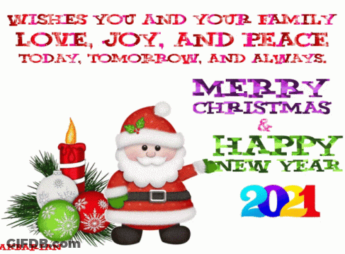 Christmas And New Year Santa Greeting Card GIF