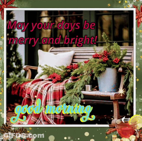 Christmas Bench May Your Days Be Merry And Bright GIF