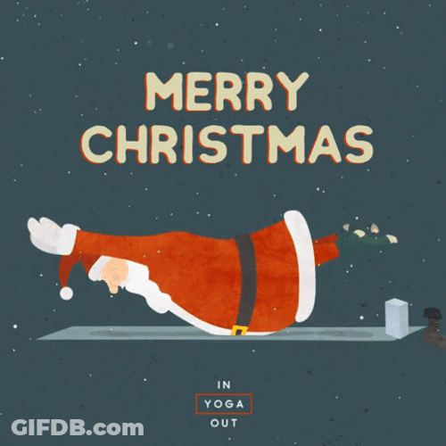Christmas Blessings Santa Claus Yoga Out GIF
