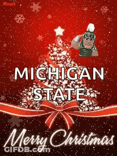 Christmas Card For Michigan State With Christmas Tree GIF