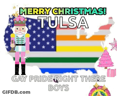 Christmas Card Nutcracker And US Map GIF