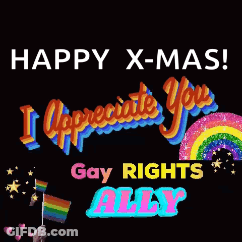 Christmas Card Saying Happy X-Mas GIF