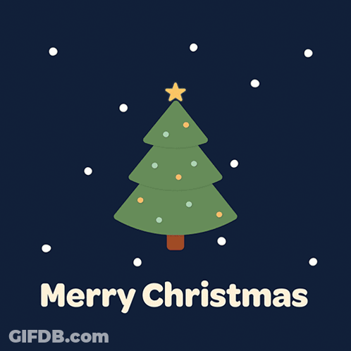 Christmas Card Tree Gingerbread Man Candy Cane Present GIF