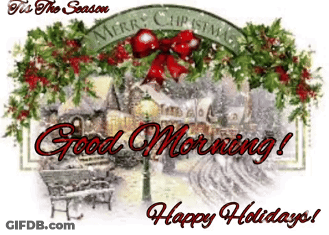 Christmas Card With Merry Christmas And Good Morning GIF
