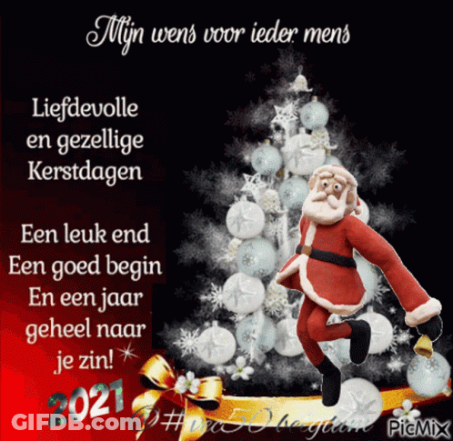 Christmas Card With Santa In Foreign Language GIF