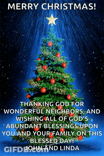 Christmas Card With Tree And Star GIF