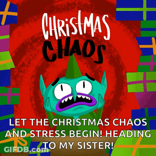 Christmas Chaos Poster With Green Monster GIF
