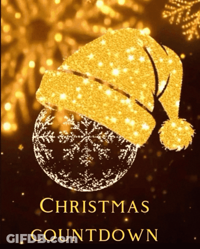 Christmas Countdown Poster With Santa Hat GIF