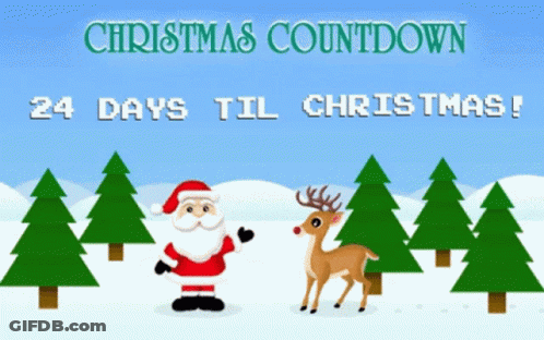 Christmas Countdown Santa And Reindeer GIF