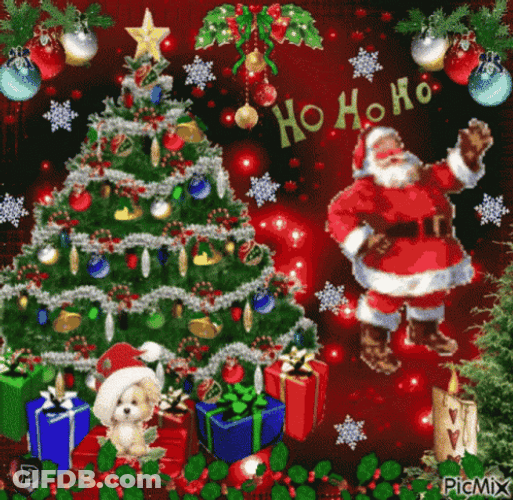 Christmas Decorations And Dog Noel GIF