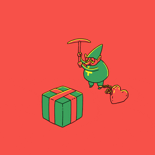 Christmas Elf Mining Gifts GIF