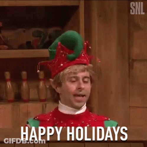 Christmas Elf Waving Happy Holidays GIF