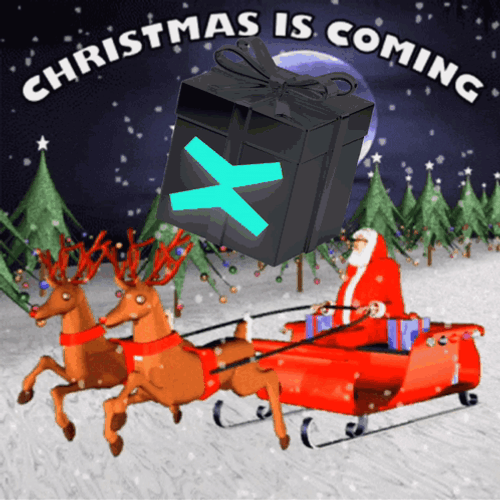 Christmas Eve Santa Claus And Reindeers Riding The Sled GIF