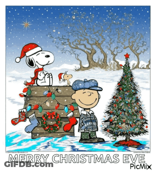 Christmas Eve Snoopy Characters GIF