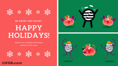 Christmas Greeting Card Saying Happy Holidays GIF