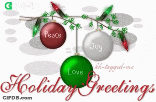 Christmas Greeting Card With Peace Love And Joy GIF