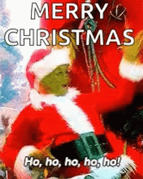 Christmas Greeting Santa Grinch GIF