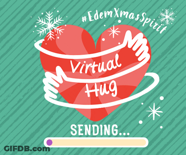 Christmas Heart Sending You A Virtual Hug Sticker GIF