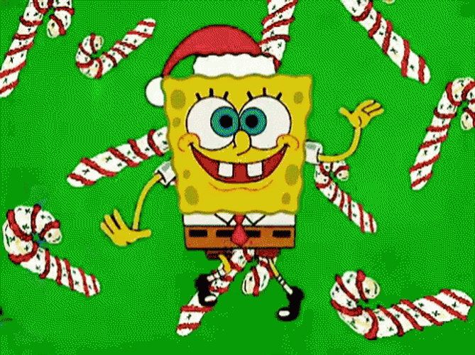 Christmas Holiday SpongeBob Run GIF