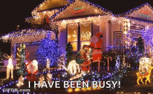 Christmas House With Lights And Decorations GIF