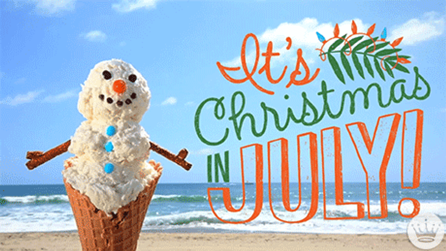 Christmas In July Snowman GIF